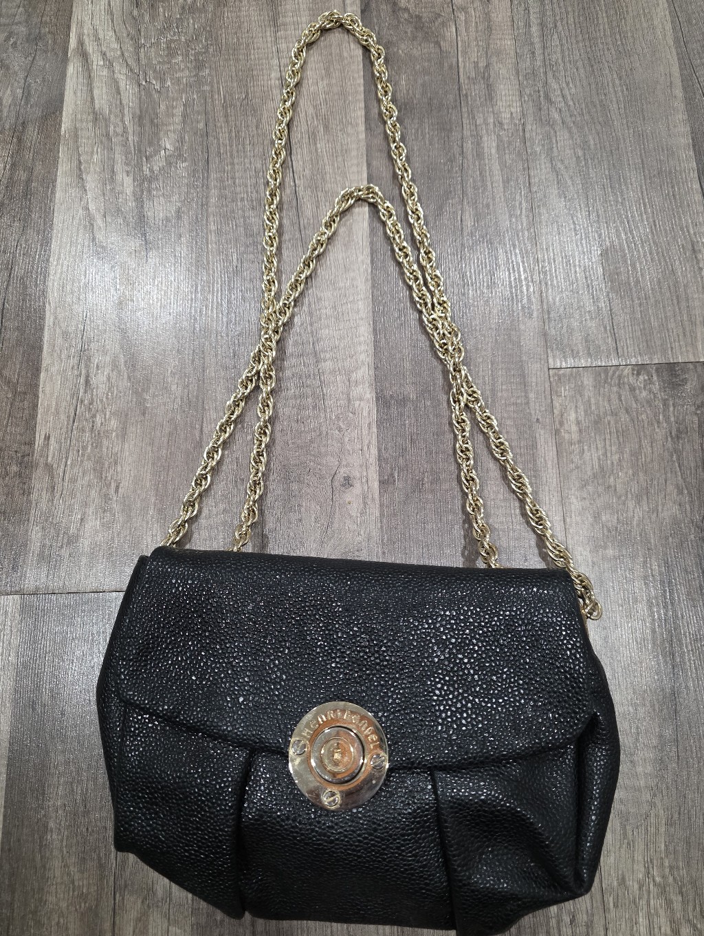 Henri Bendel Crossbody Bag Black Gold Chain Camera Flap Bag Designer Luxury